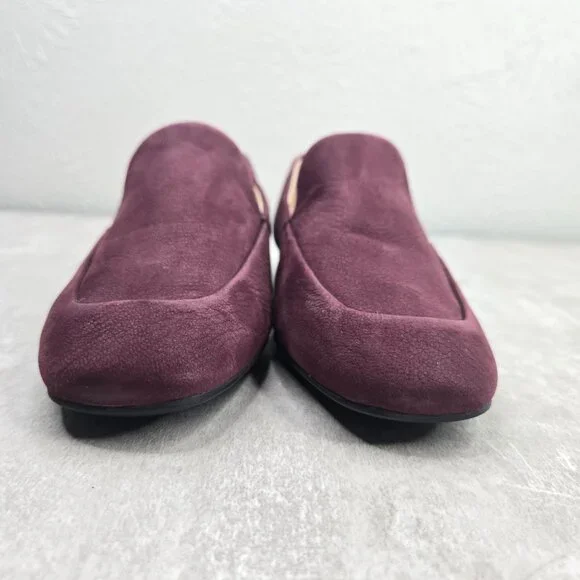Nine West Slip On Loafers Size 8 Plum Purple Suede Preppy Square Toe Dress Shoes - Picture 4 of 11
